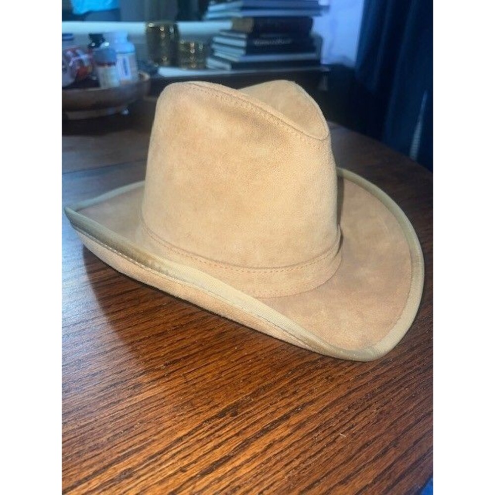 Brown Suede Western Leather Weekend Walker Hat(Henschel?) Size Large Made in USA